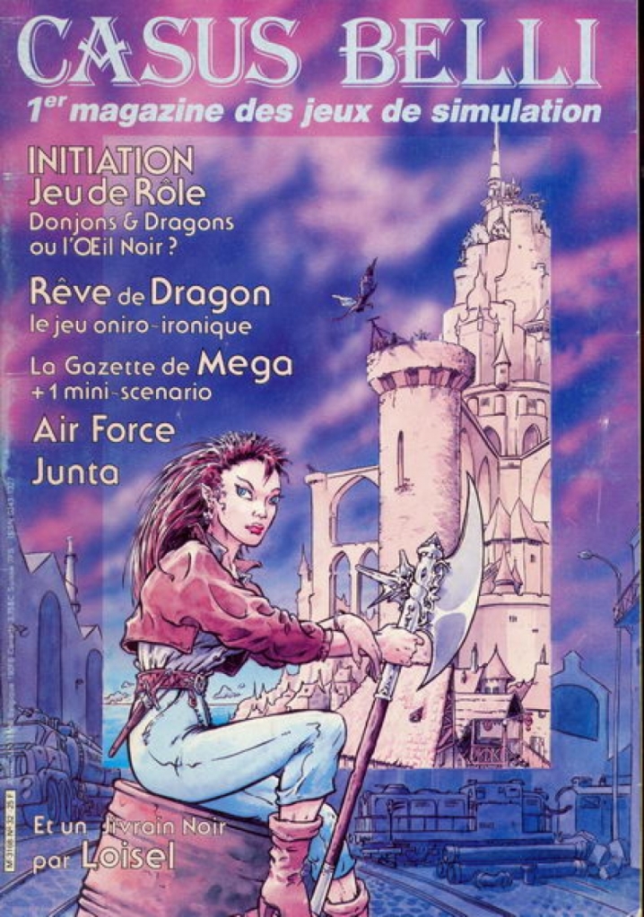Casus Belli 32 cover, elf sitting in front of ruined castle