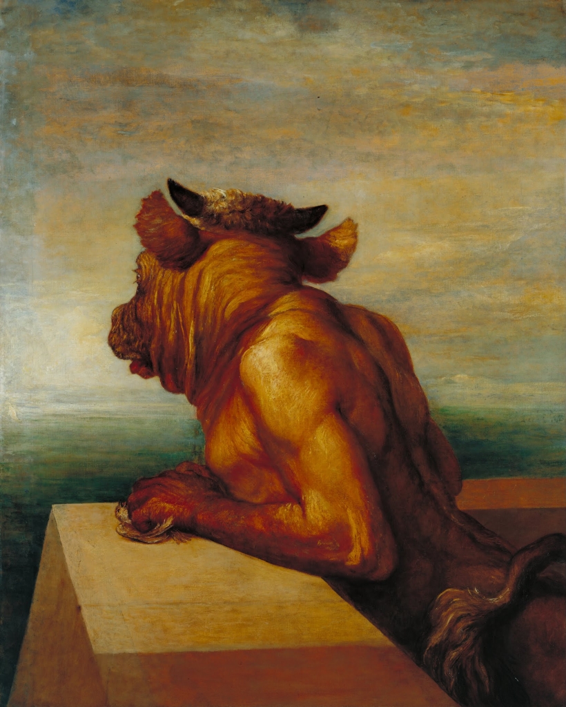 lonely minotaur looking out of his labyrinth, George Frederic Watts' The Minotaur (1885)