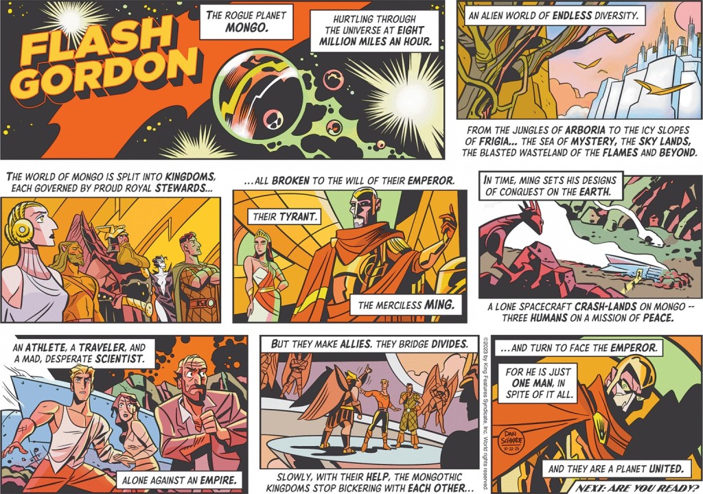 First page of new Dan Schkade Flash Gordon daily strip